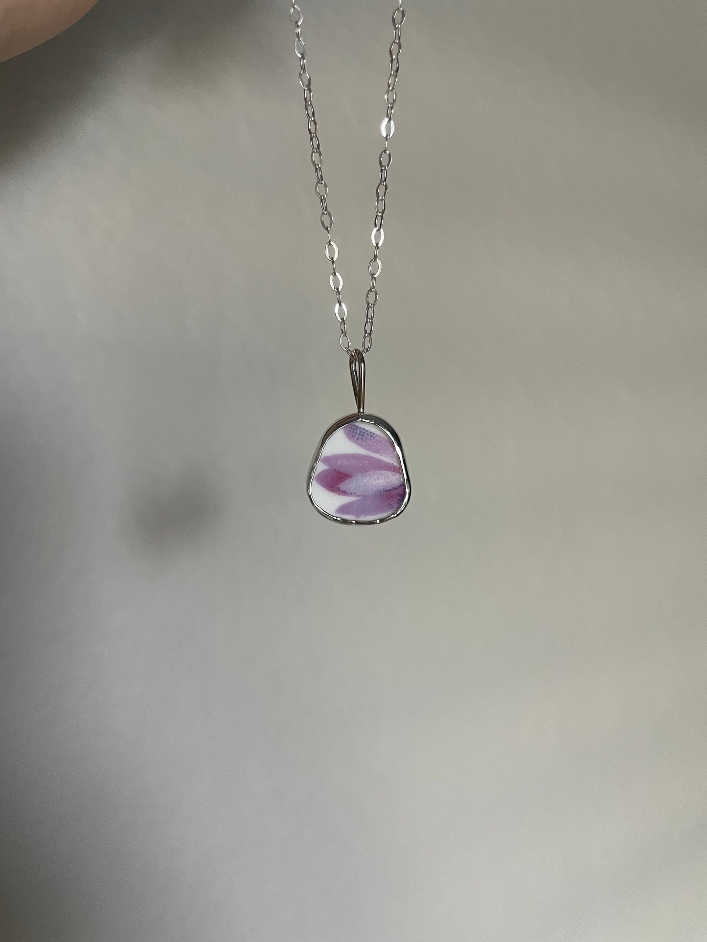 Floral pottery pendant (no chain)