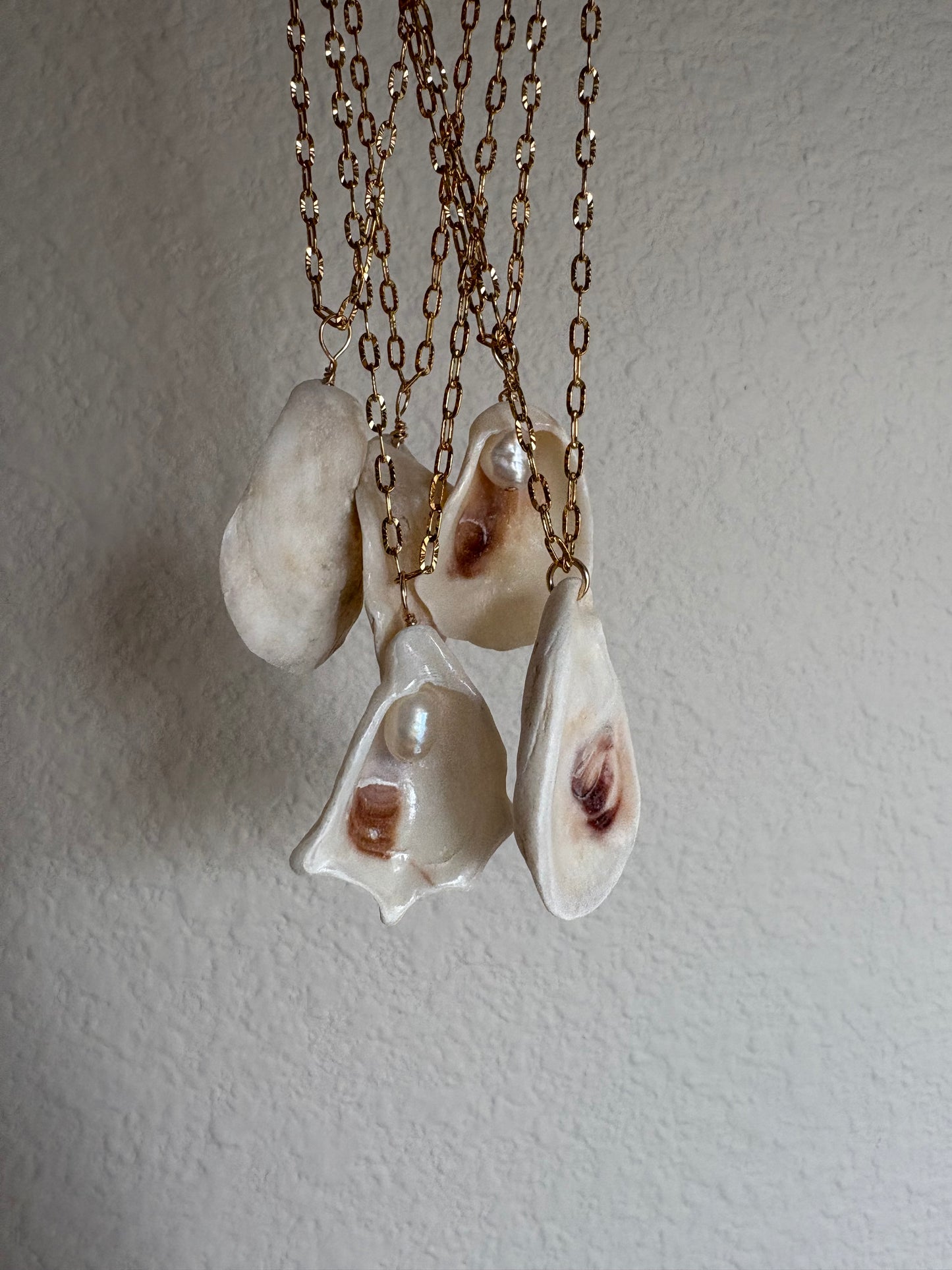 Dainty oyster pendant