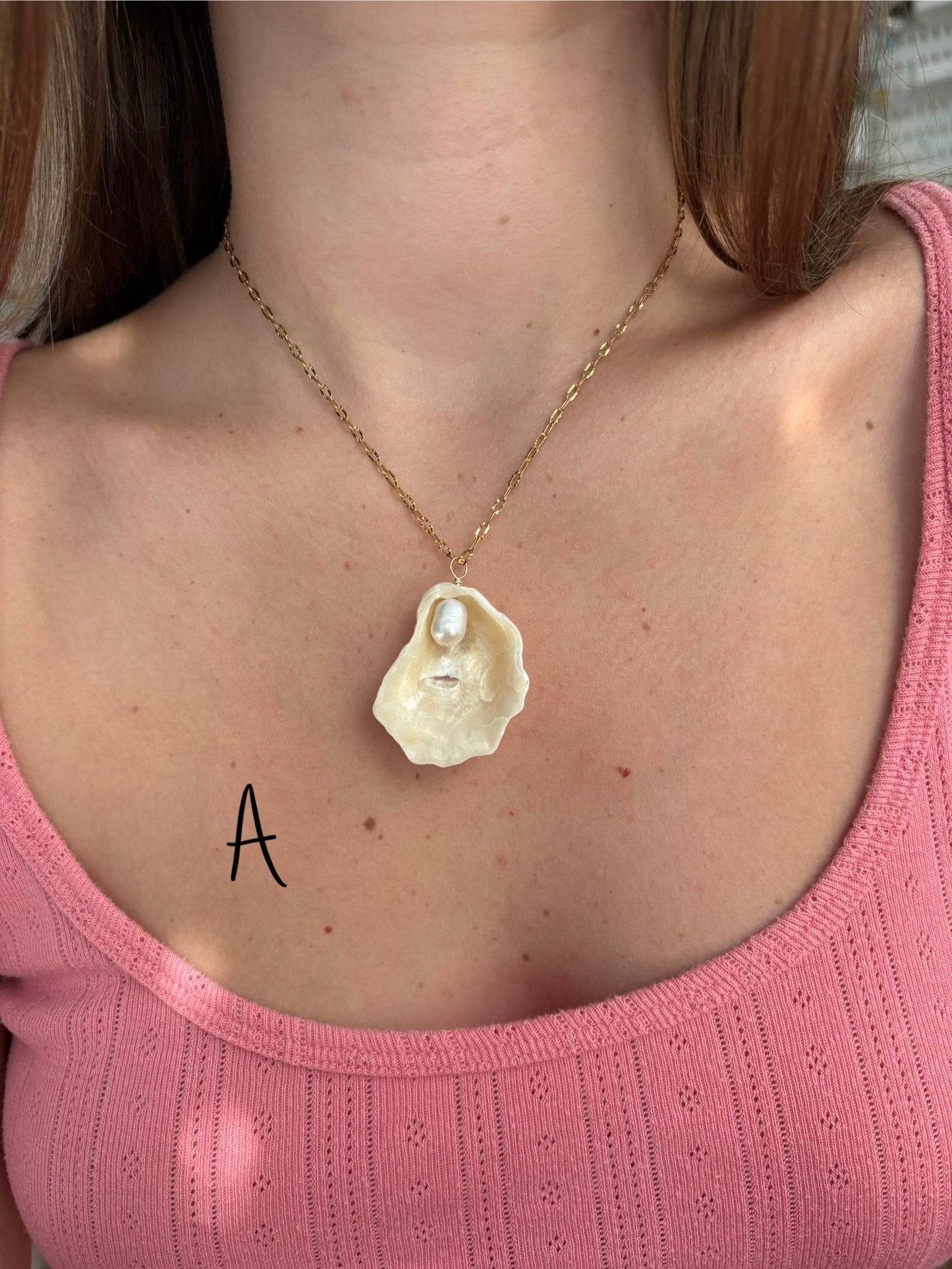 Dainty oyster pendant