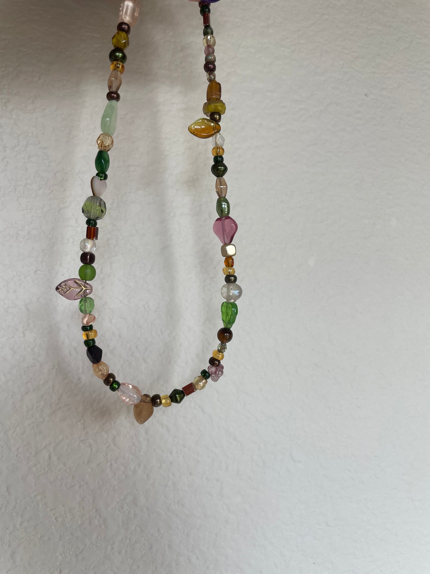 “Changing Leaves” mixed bead necklace