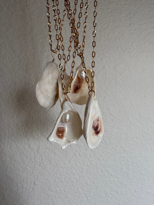Dainty oyster pendant