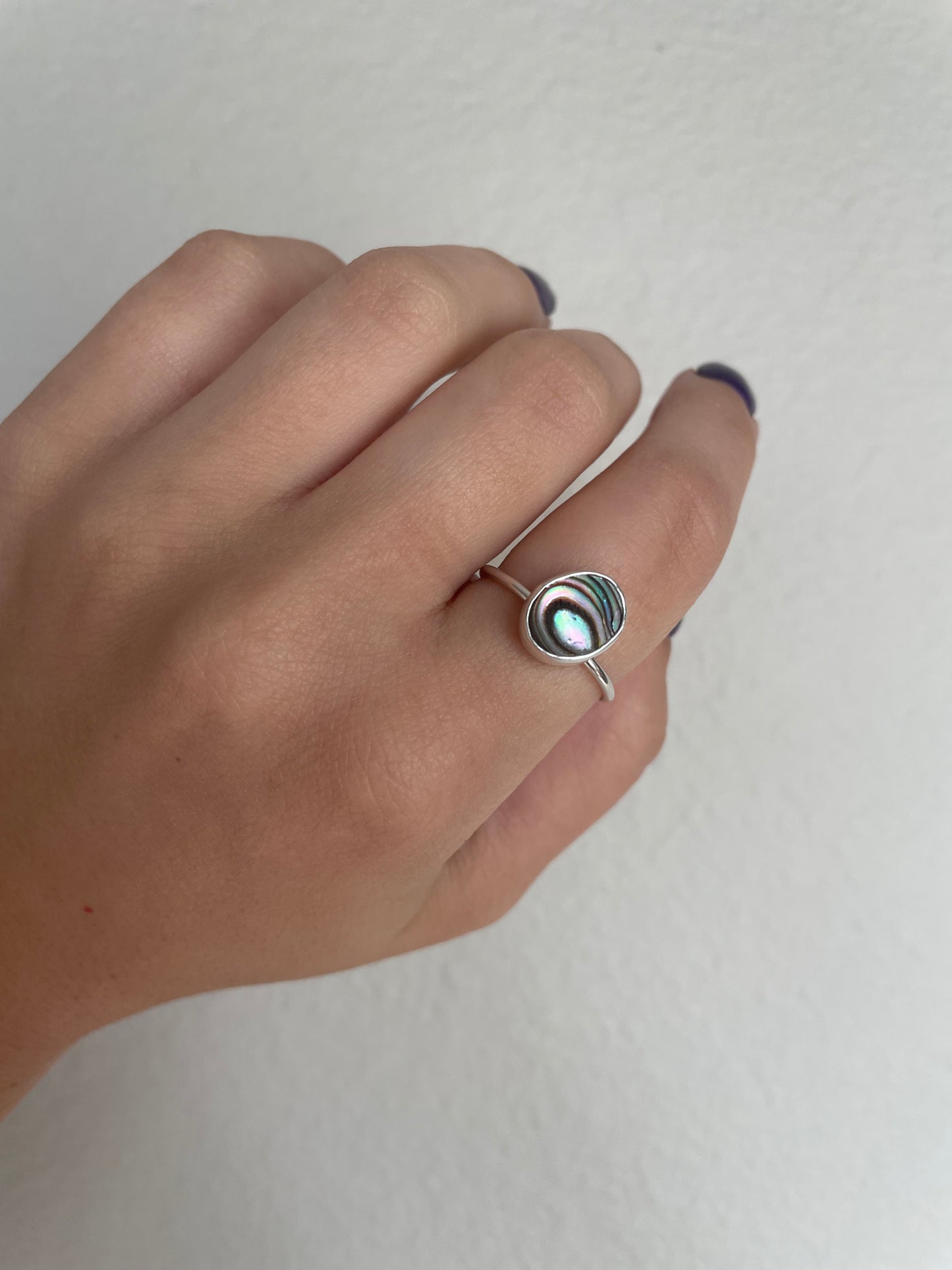 Abalone silver ring (s 8)