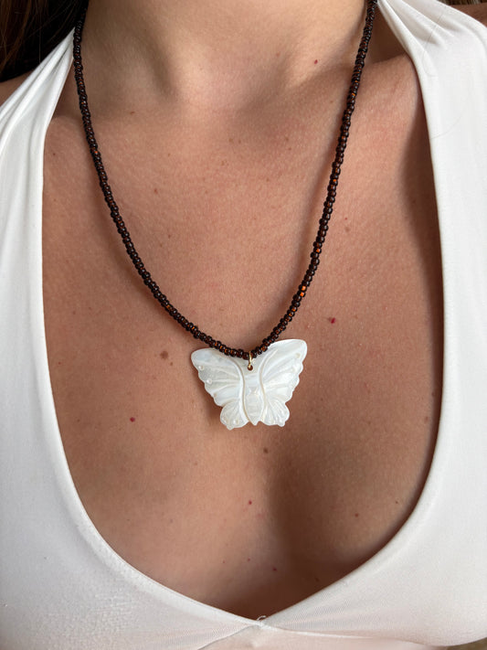 MOP butterfly necklace