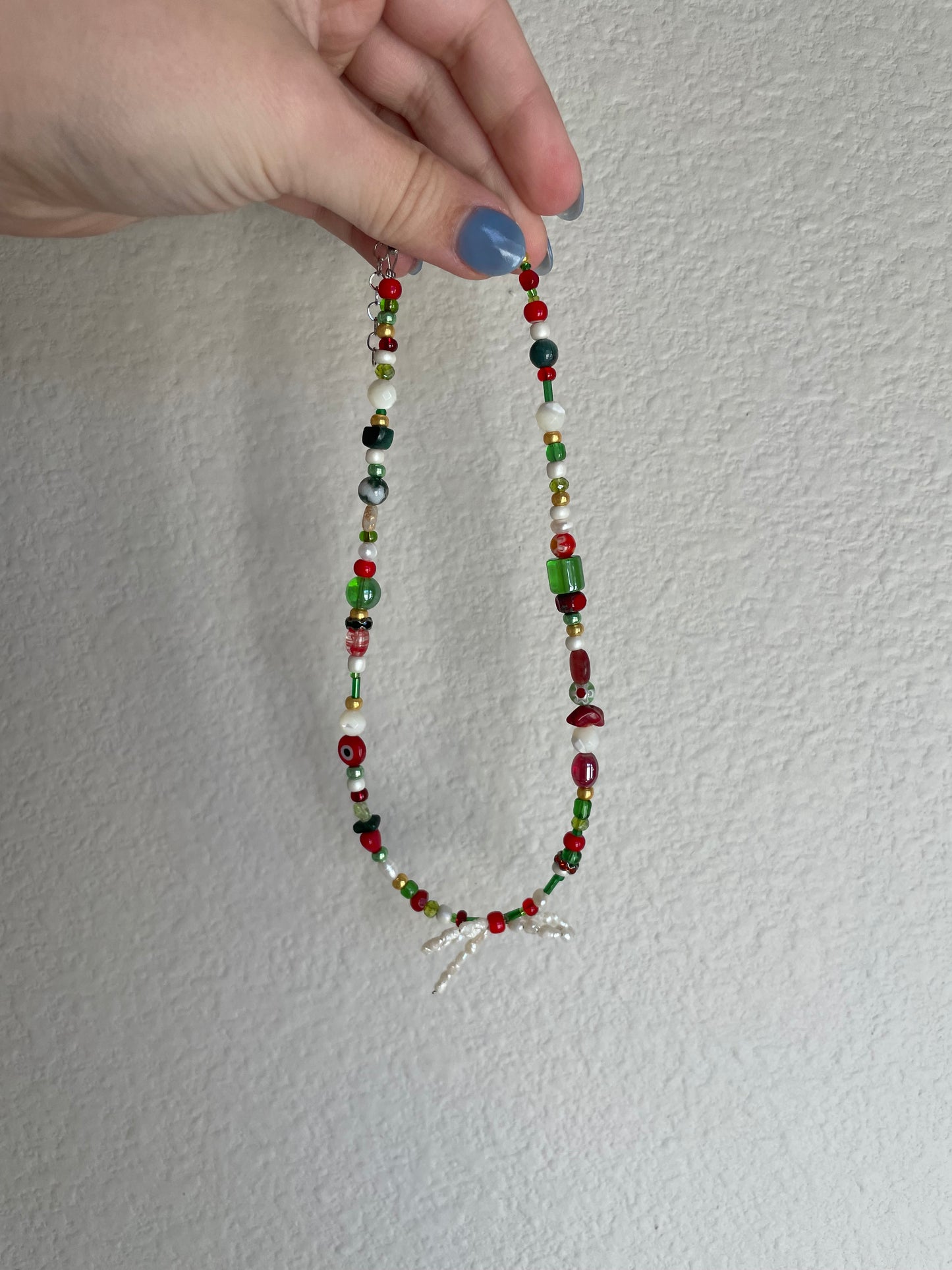 Festive mixed bead necklace