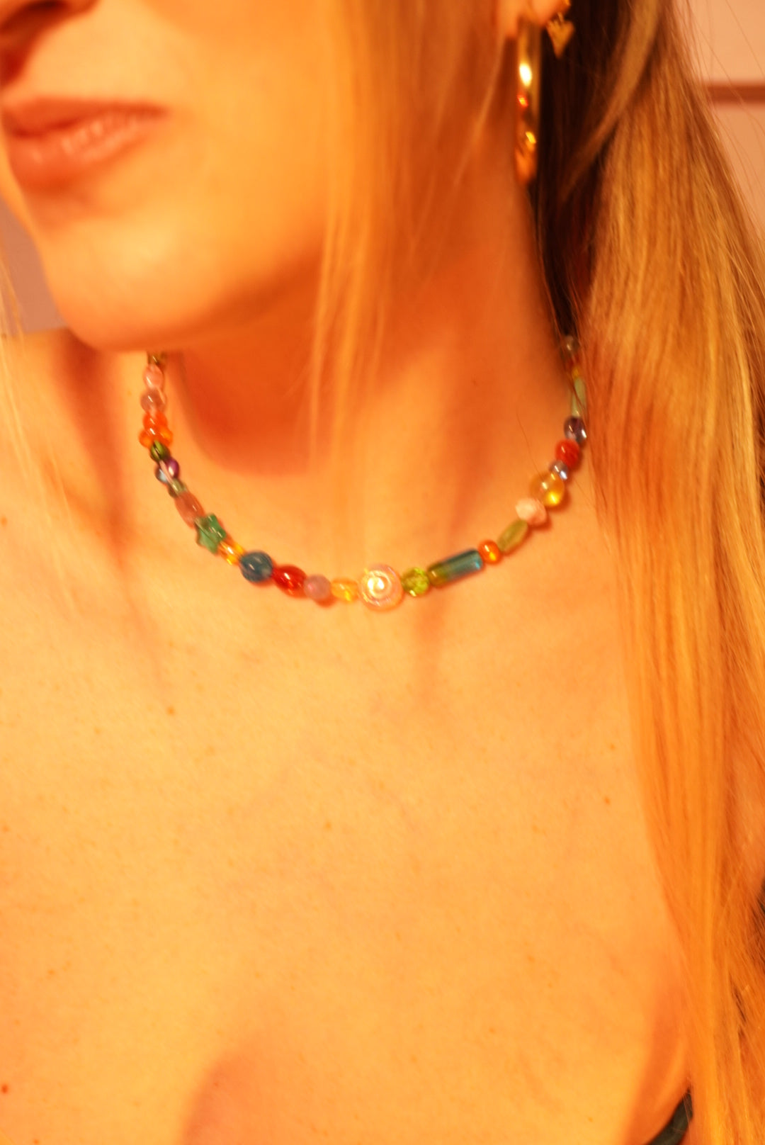 Colorful chunky choker