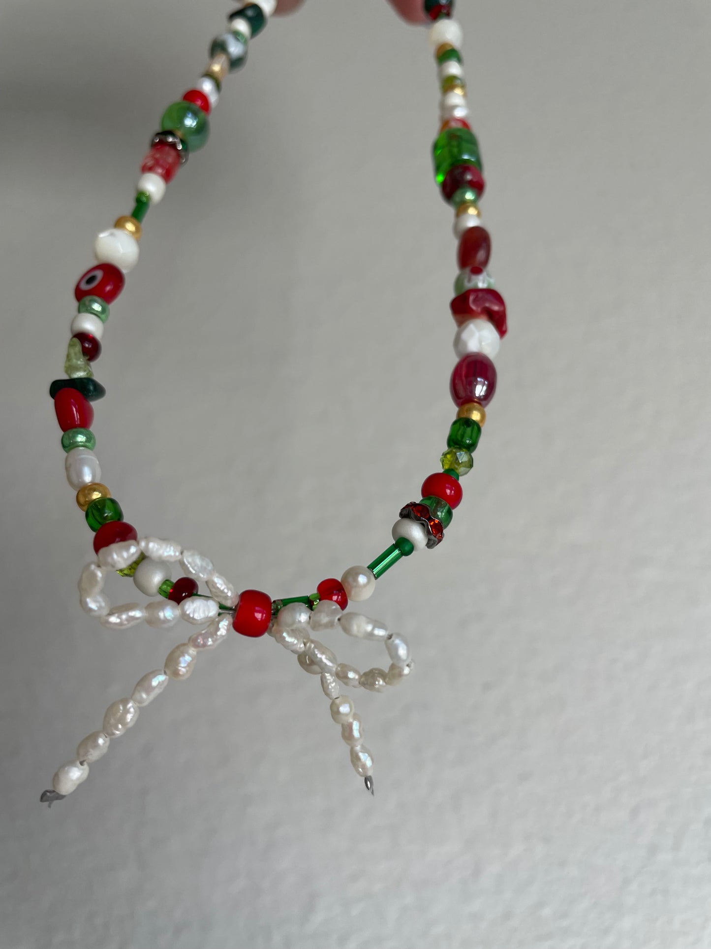 Festive mixed bead necklace