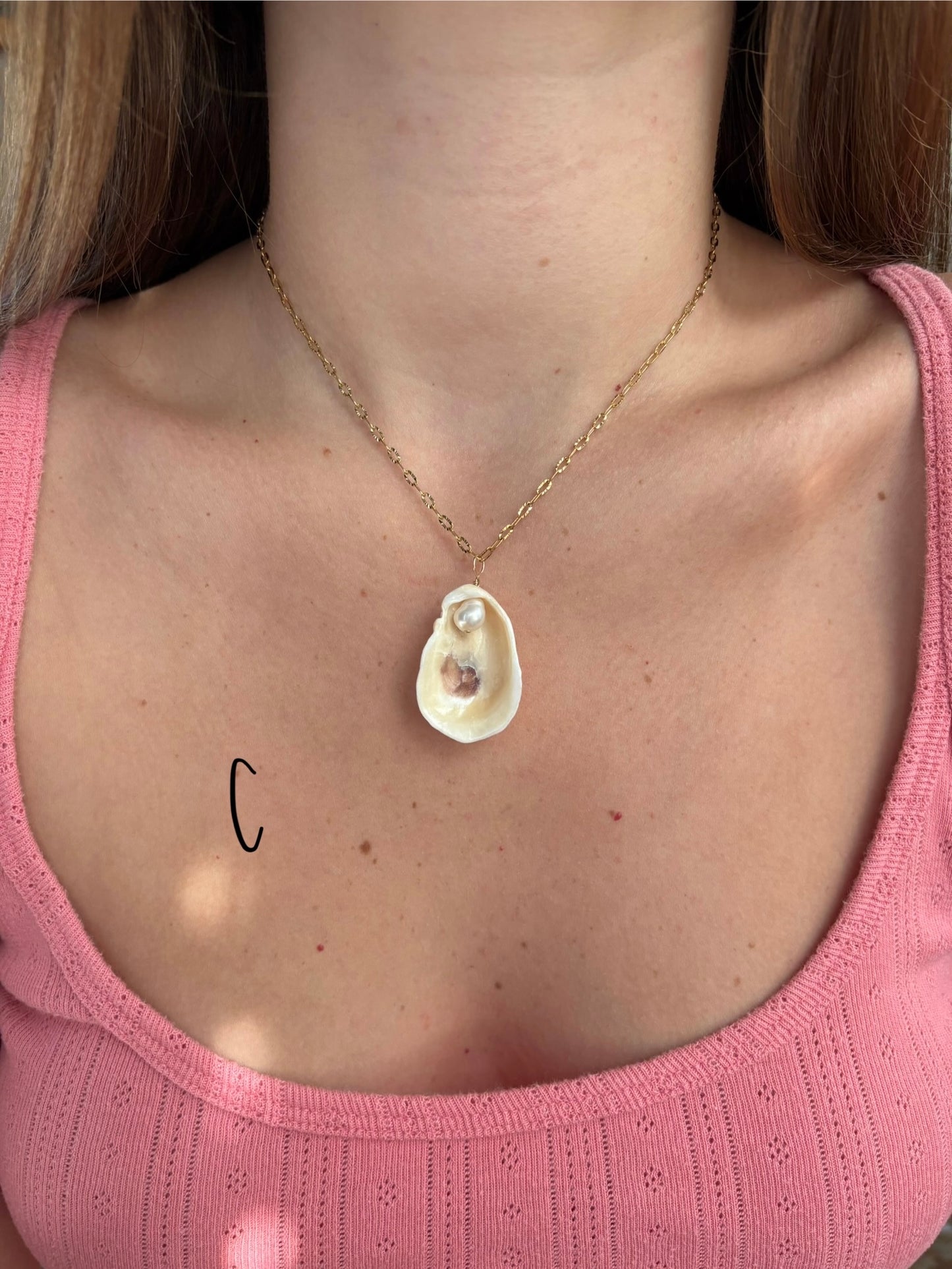 Dainty oyster pendant